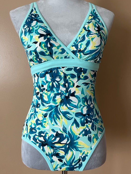 L.L. Bean Other - L.L. Bean Aqua and Yellow Floral One-Piece Swimsuit estimated size XS see photos